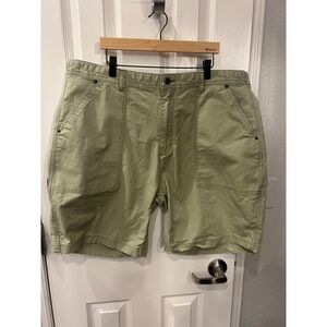Toad&Co Shorts Green Organic Cotton Utility Herringbone Mens‎ 38 Hiking Outdoor